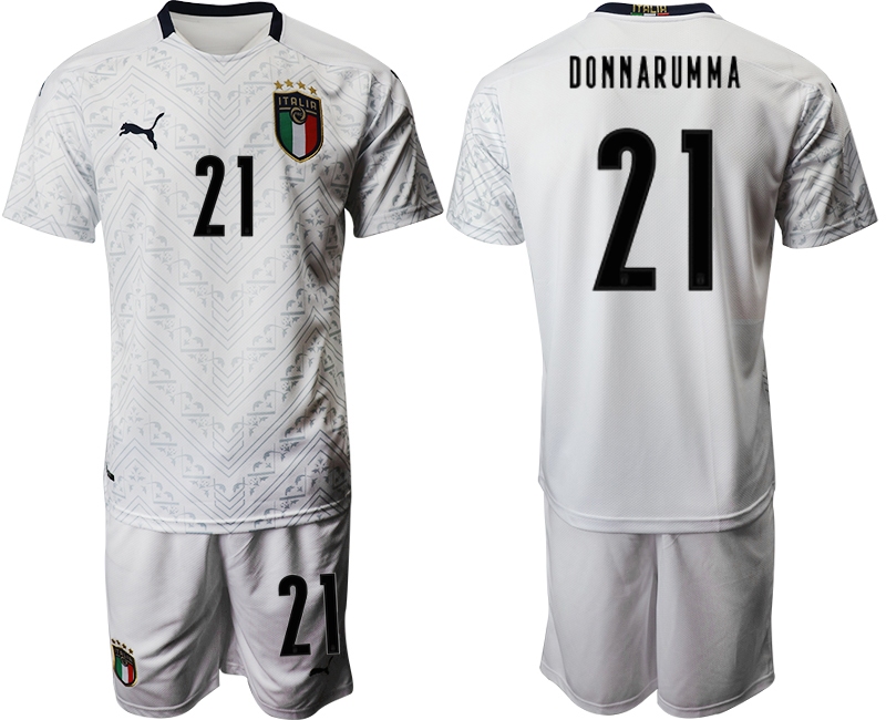 2021 Men Italy away #21 new style white soccer jerseys
